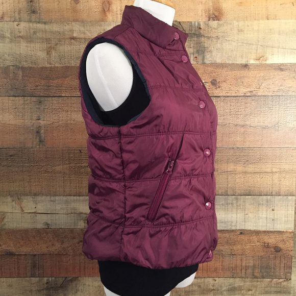 American Eagle Puffer Vest Jr Size M Plum Polyfill - Picture 4 of 8